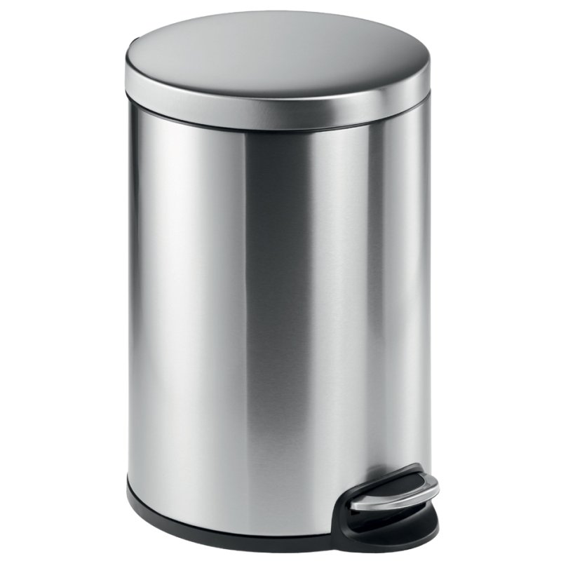 DURABLE poubelle à pédale acier inoxydable rond, argent, 20 litres