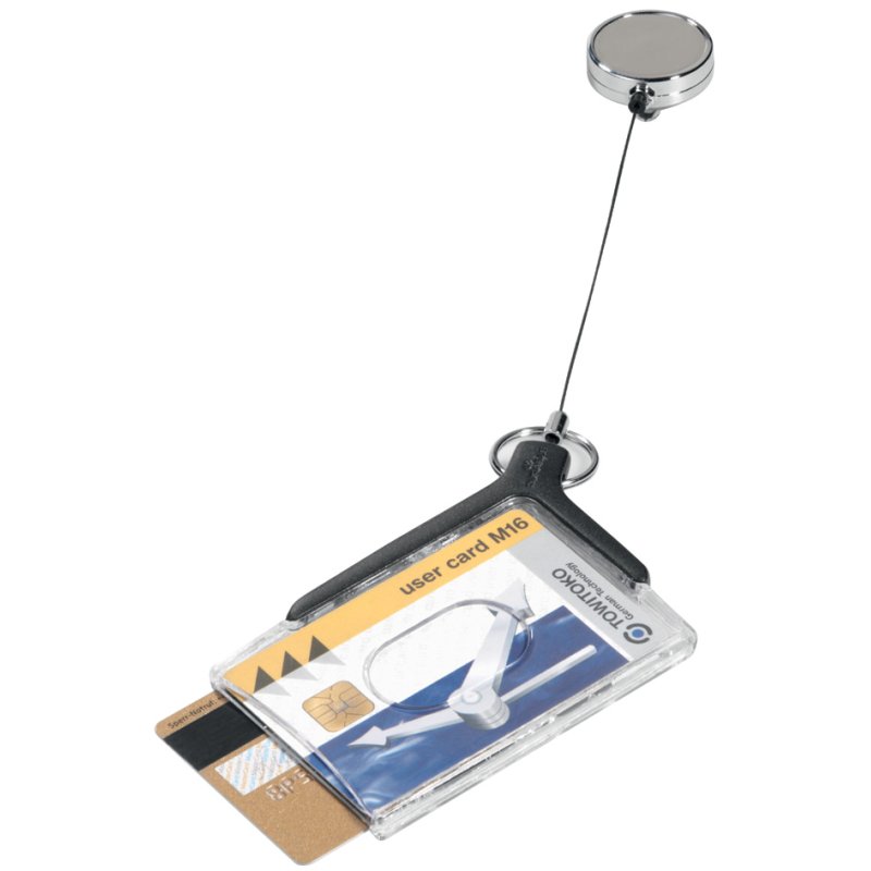 DURABLE naamkaarthouder CARD HOLDER DELUXE PRO, uittrektouw, acryl, 10 stuks