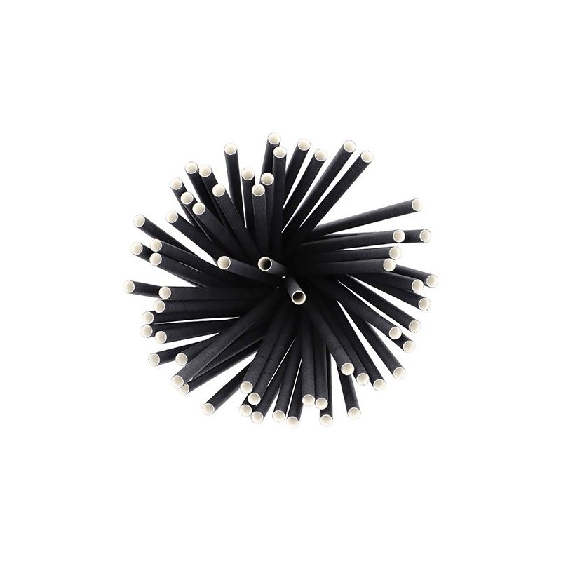 PAPSTAR papieren rietjes, zwart, 250 mm, 500 stuks