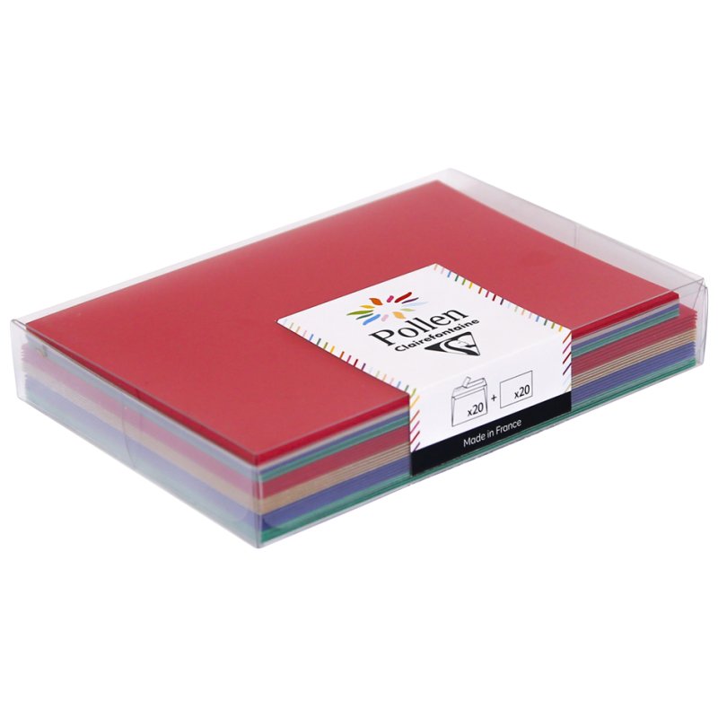 Pollen by Clairefontaine assortiment cartes Sélection Traditionnelle, 110×155 mm, 20 cartes + 20 enveloppes