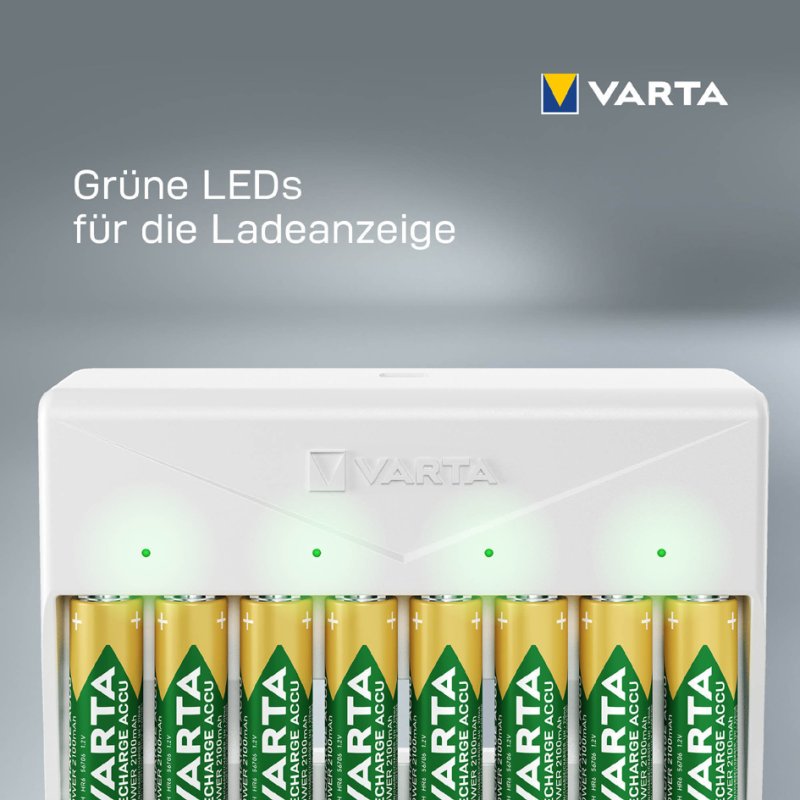 VARTA Multi batterijlader, wit, AA en AAA NiMH, USB-C