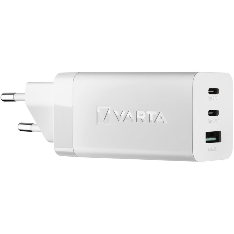 VARTA USB-snellader High Speed Charger, wit, 65W, 2× USB-C + 1× USB-A