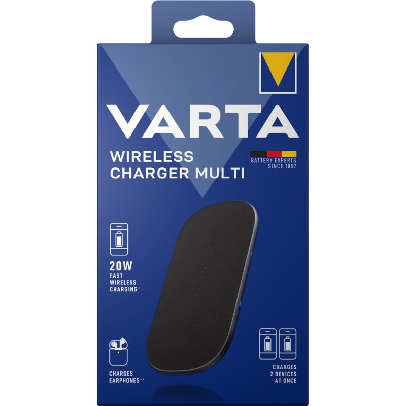 VARTA draadloze oplader Multi 20W, inductie, 2 ladebereiche