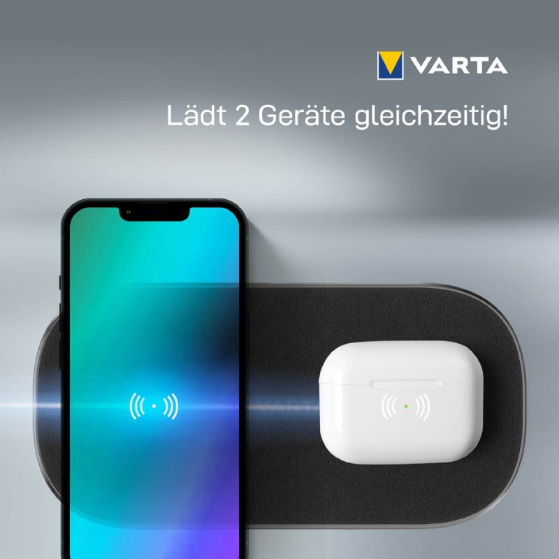 VARTA draadloze oplader Multi 20W, inductie, 2 ladebereiche