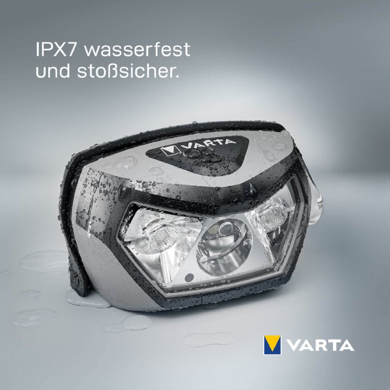VARTA hoofdlamp Outdoor Sports H30R, draadloos oplaadbaar, zwart/grijs