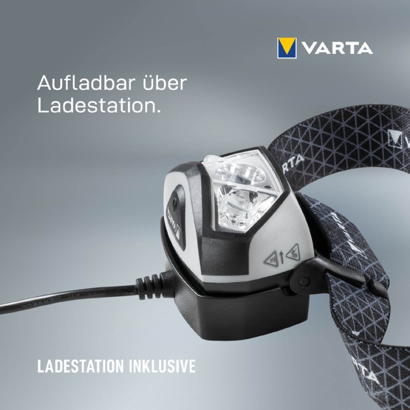 VARTA hoofdlamp Outdoor Sports H30R, draadloos oplaadbaar, zwart/grijs