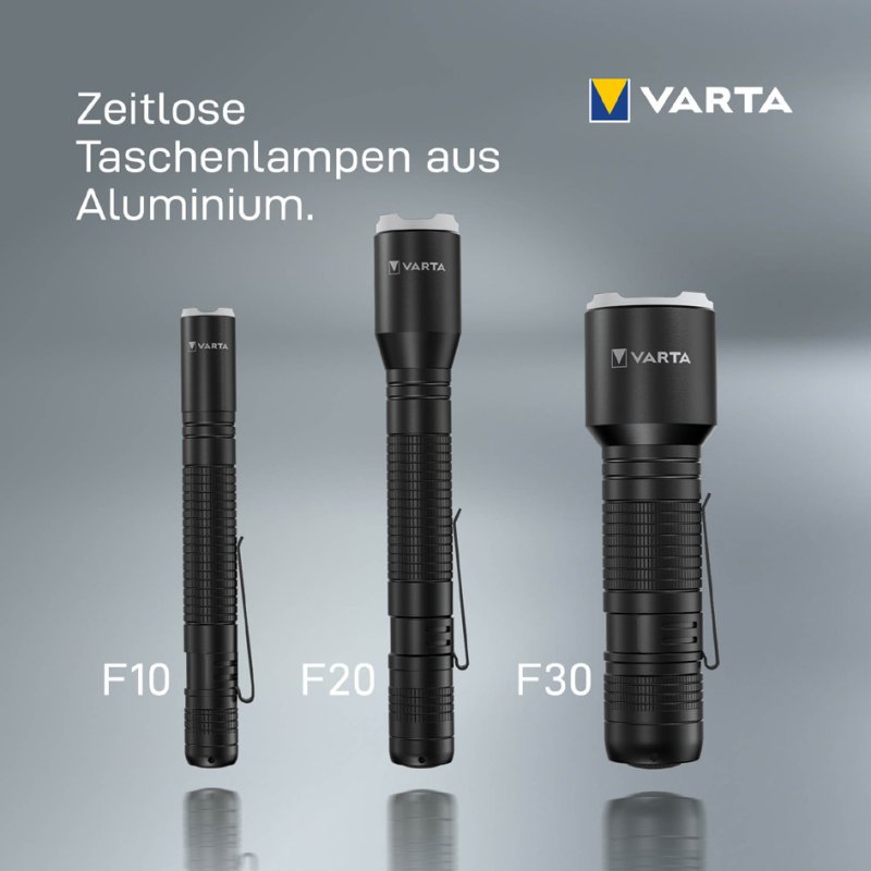 VARTA zaklamp aluminium F20 Pro, zwart, 250 lm, 70 m bereik