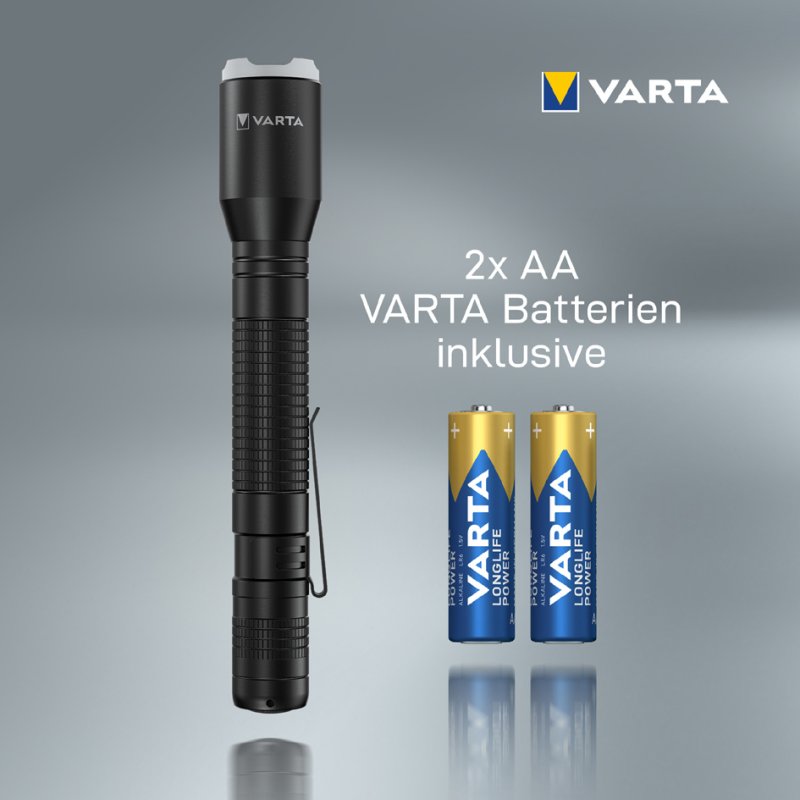 VARTA zaklamp aluminium F20 Pro, zwart, 250 lm, 70 m bereik