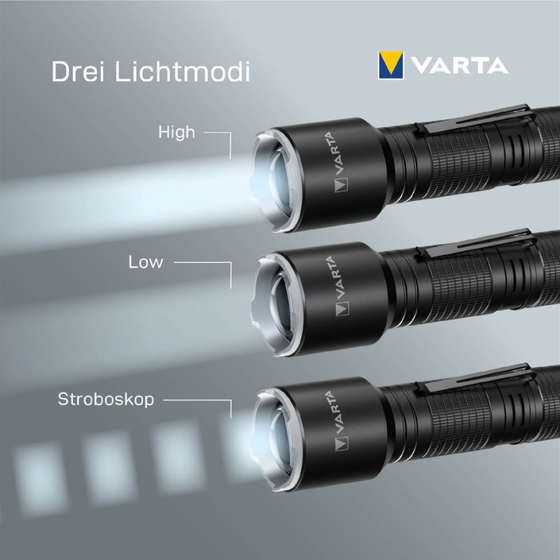 VARTA zaklamp F30 Pro, aluminium, zwart, 400 lumen
