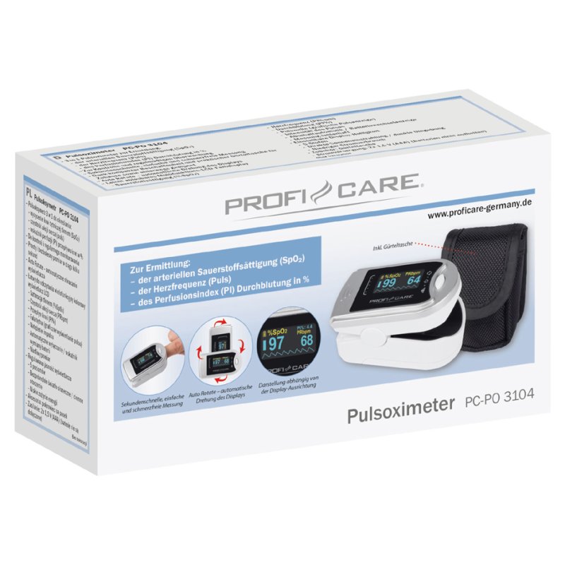 PROFI CARE oxymètre de pouls 3-en-1 PC-PO 3104, blanc