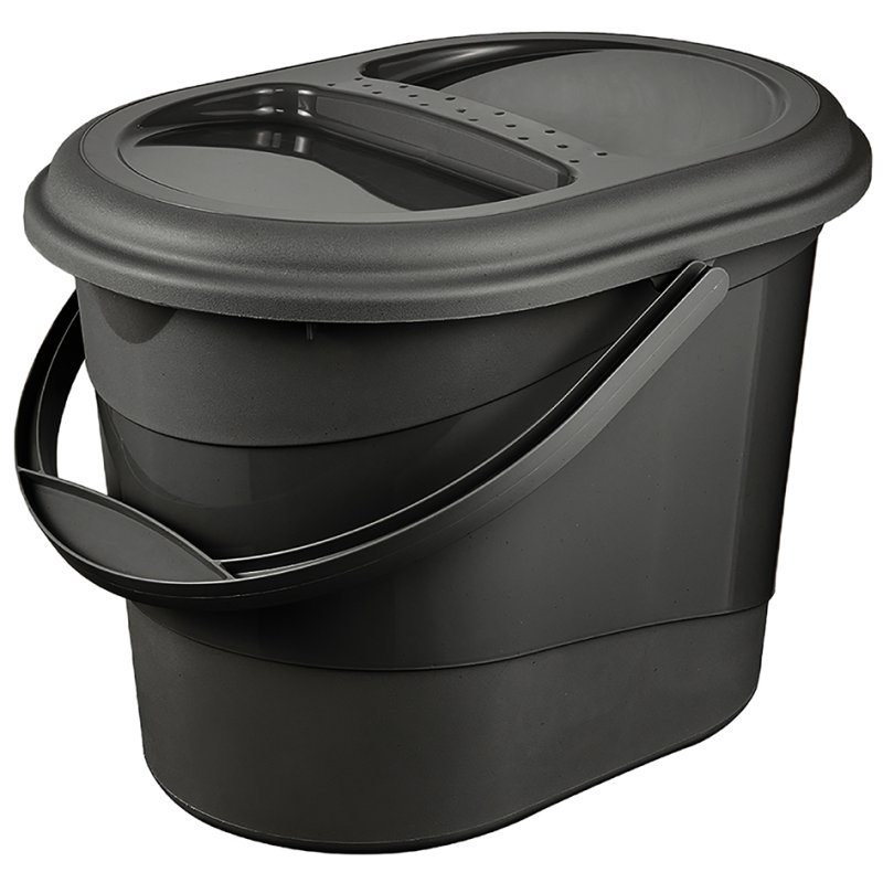 keeeper bac à compost elsa, avec couvercle, ovale, anthracite