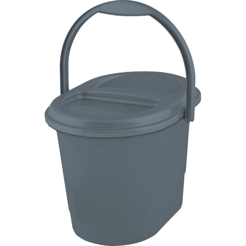 keeeper bac à compost elsa, avec couvercle, ovale, anthracite