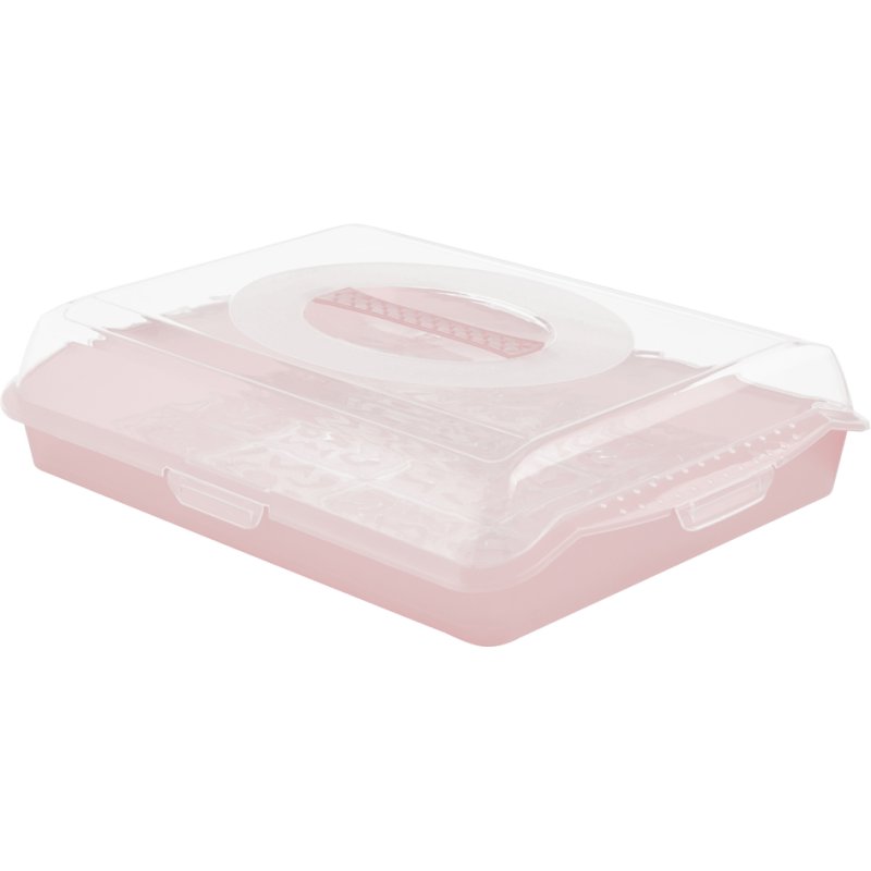 keeeper cloche à gâteau marco, plastique, rose scandinave, 45×35×11 cm