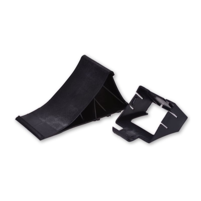 IWH wheel chock, black, plastic, 220×90×100 mm