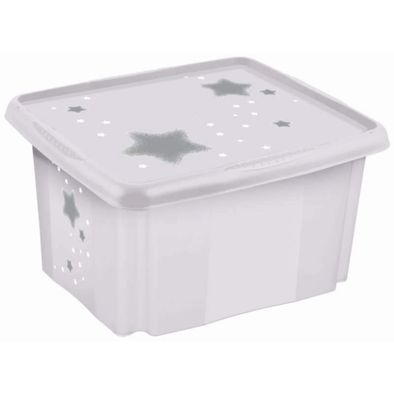 keeeper boîte de rangement Karolina 'Étoiles', 30 litres, nordic-white, 35×45×27 cm