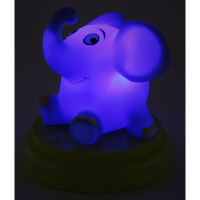 ANSMANN nachtlampje Olifant, blauw/groen, LED-technologie