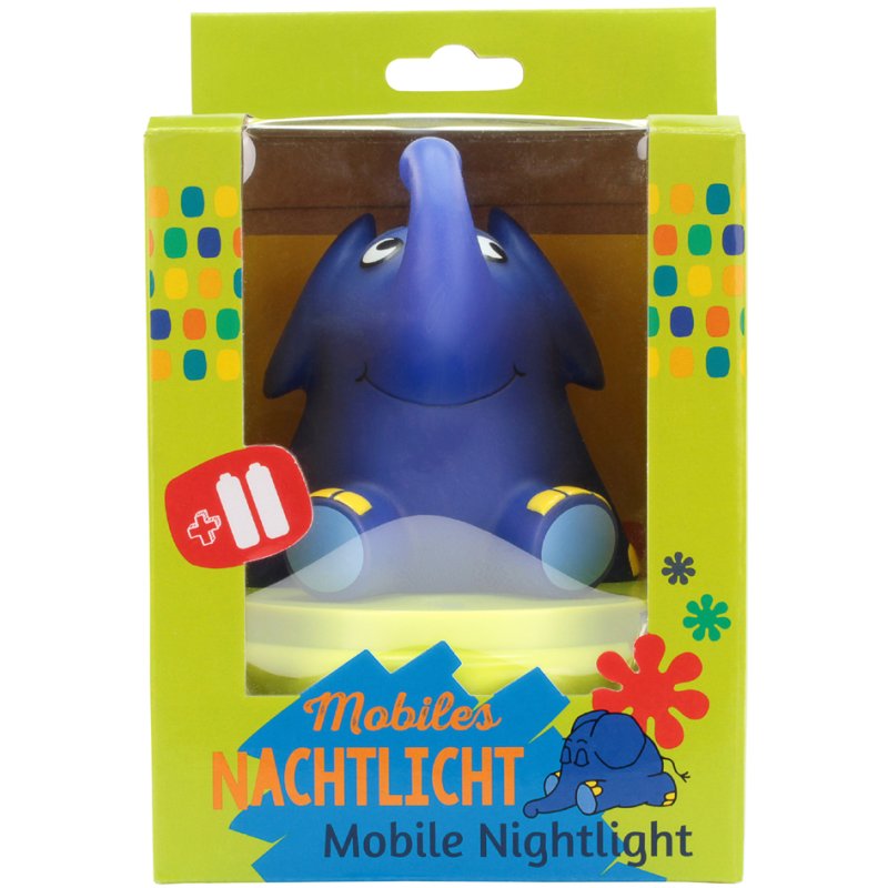 ANSMANN nachtlampje Olifant, blauw/groen, LED-technologie