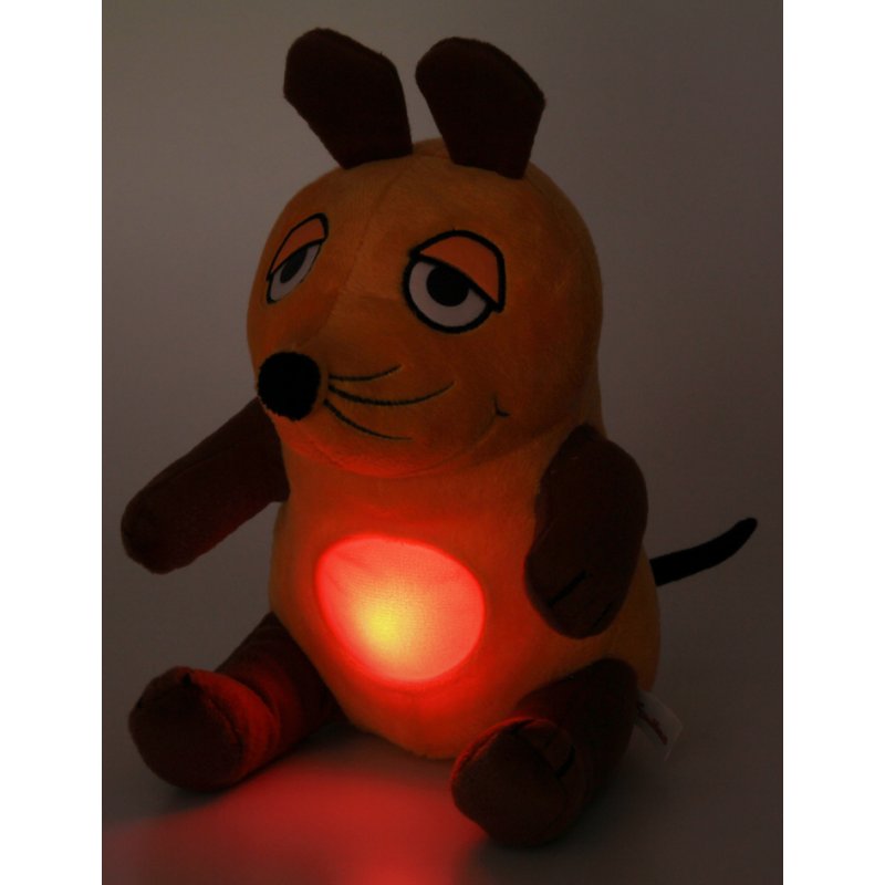ANSMANN knuffeldiernachtlampje Muis, LED-technologie, pluche, inclusief 3× AAA batterijen