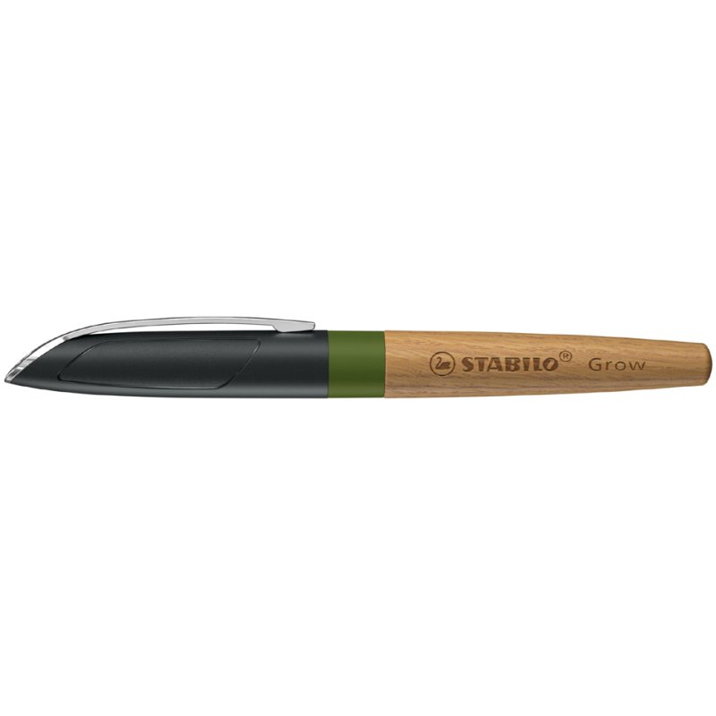 STABILO stylo plume Grow, rouge prune/cerise, corps en bois