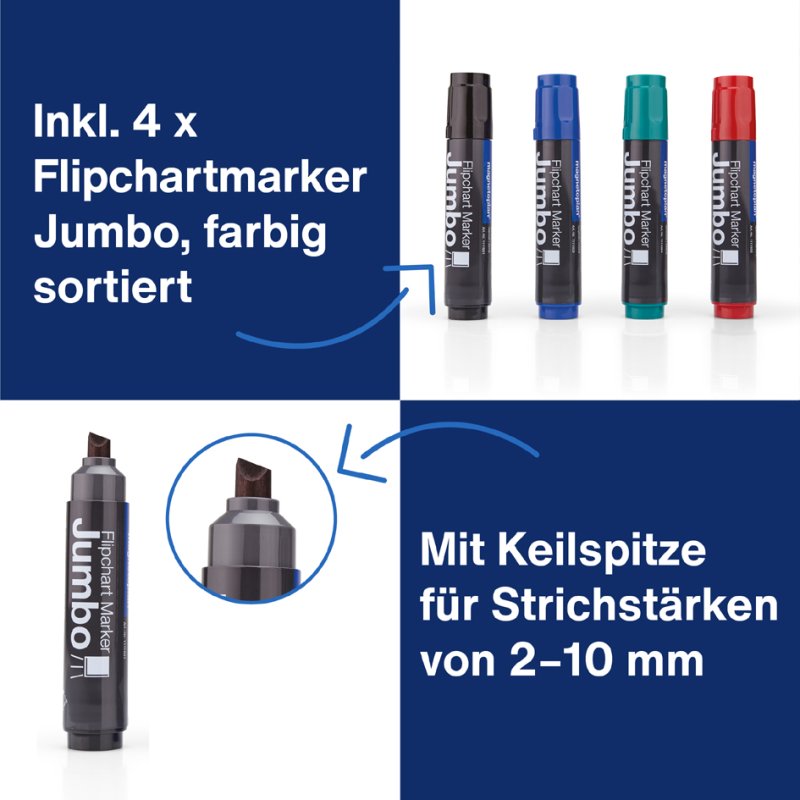 magnetoplan flipchart accessory set, white, 250 ml table cleaner, complete kit