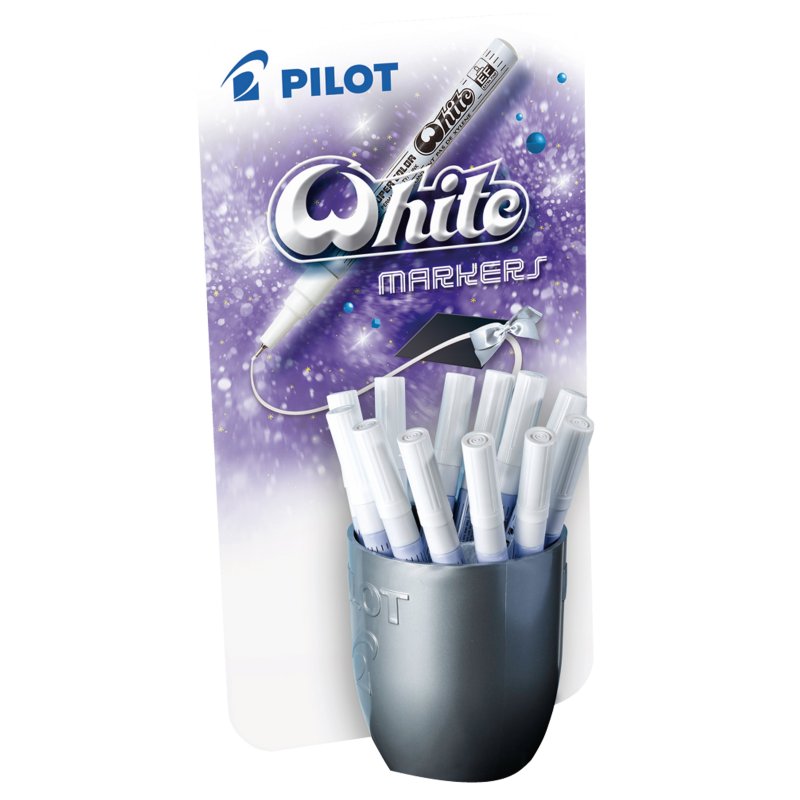 PILOT Super Color permanent marker, white, 24 pieces