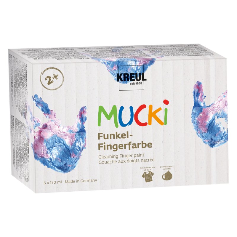 KREUL Mucki finger paint, set of 6, 150 ml per pot