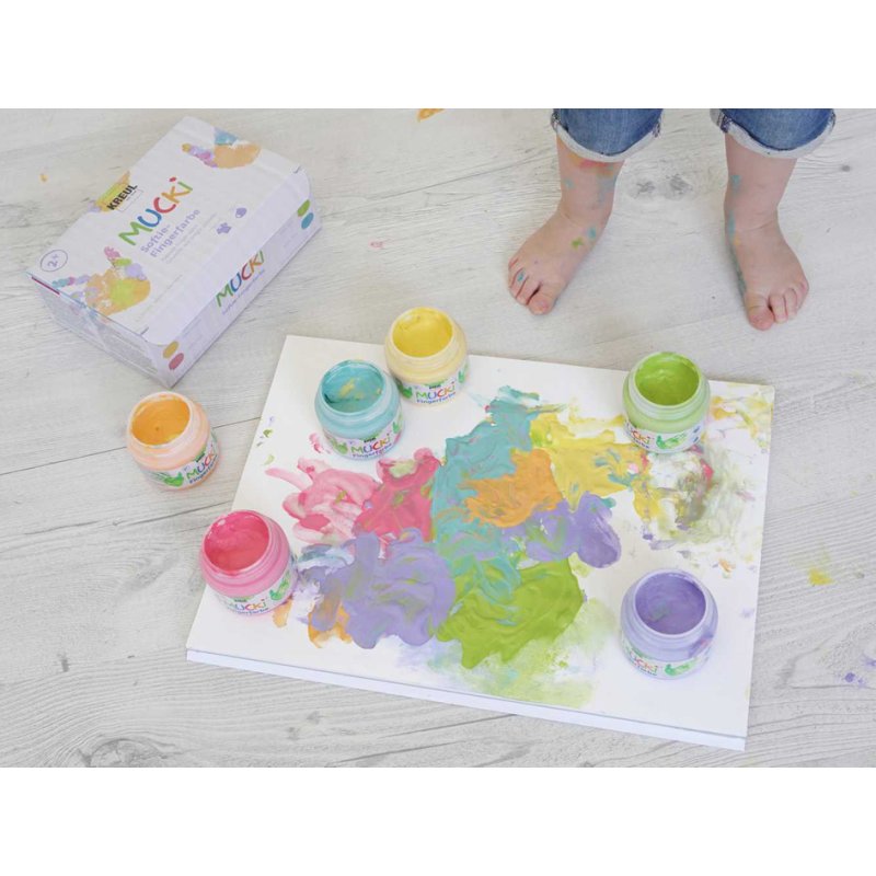KREUL peinture au doigt douce Knuffeltje, 150 ml, set de 6, 6 couleurs