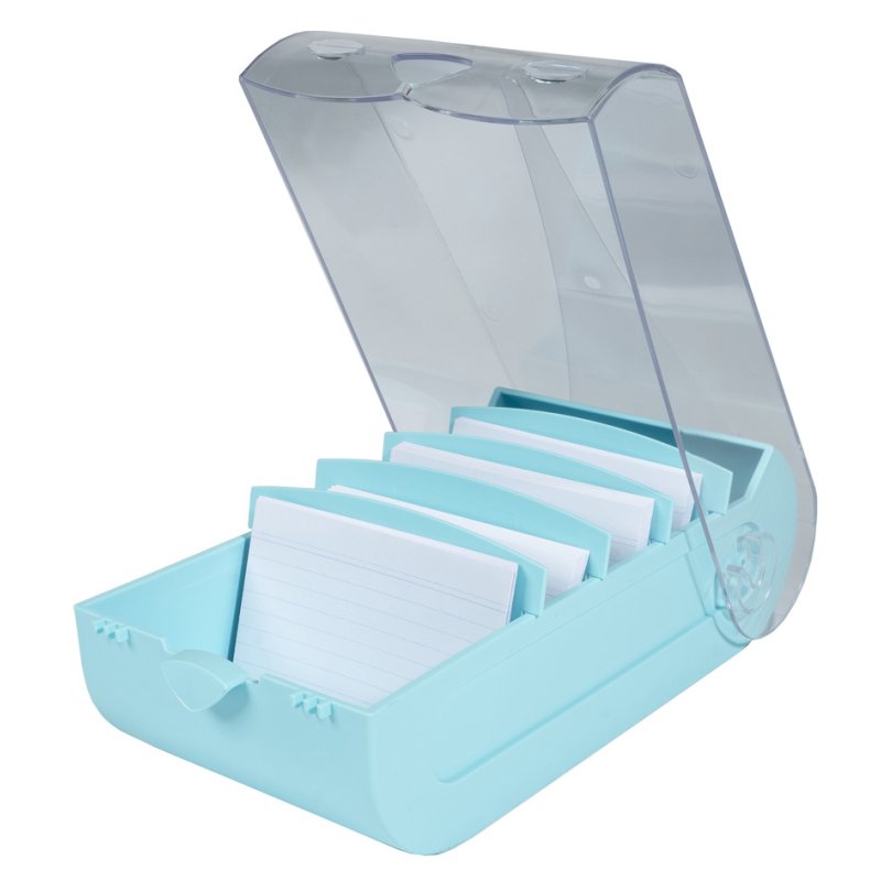 EXACOMPTA leerkaartenbak BunnyBox A8, pasteelblauw, 650 kaarten