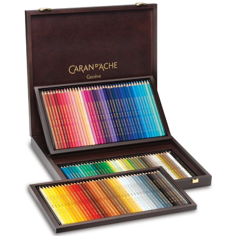 CARAN D'ACHE crayons de couleur SUPRACOLOR, aquarelle, 80 pièces, coffret en bois