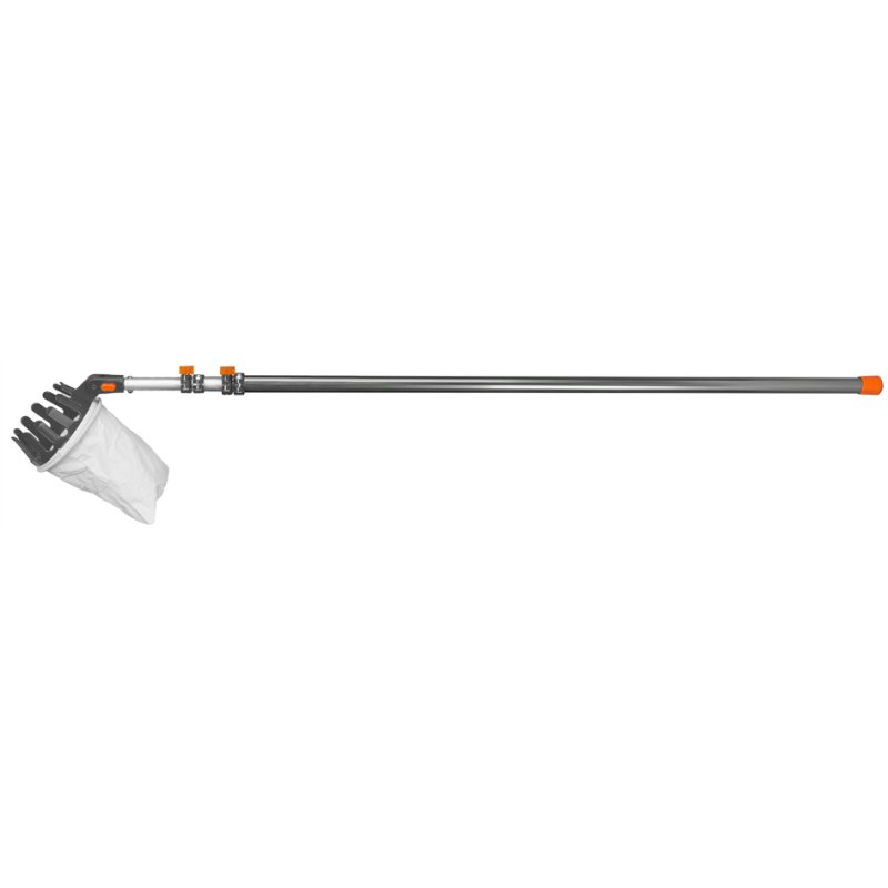 Bradas cueilleur de fruits avec manche télescopique, argent/orange, 1,50-3,75 m