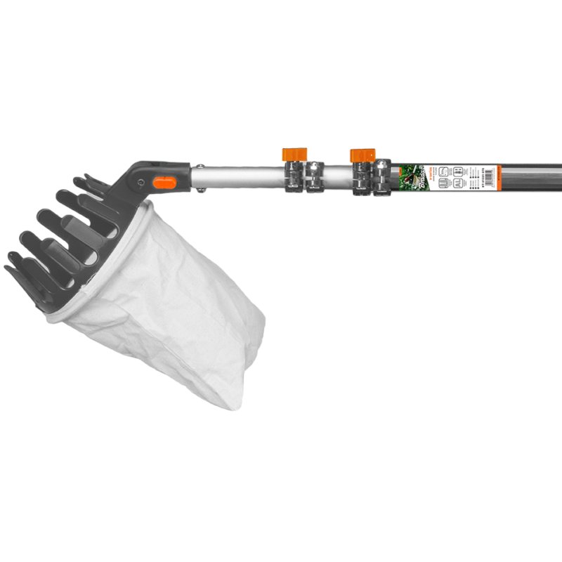 Bradas cueilleur de fruits avec manche télescopique, argent/orange, 1,50-3,75 m