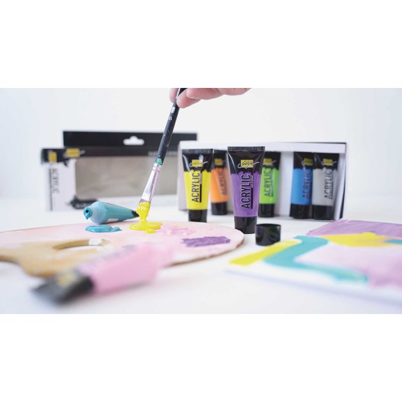 KREUL Solo Goya peinture acrylique, 8 couleurs, 20 ml par tube