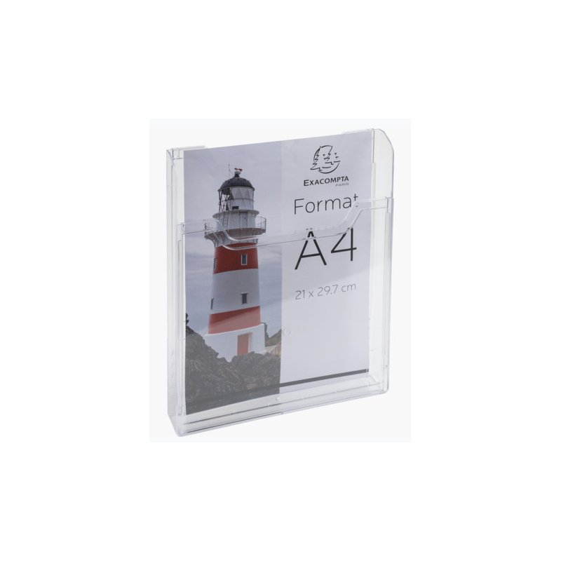 EXACOMPTA wandprospecthouder A4 staand, 1 vak, transparant