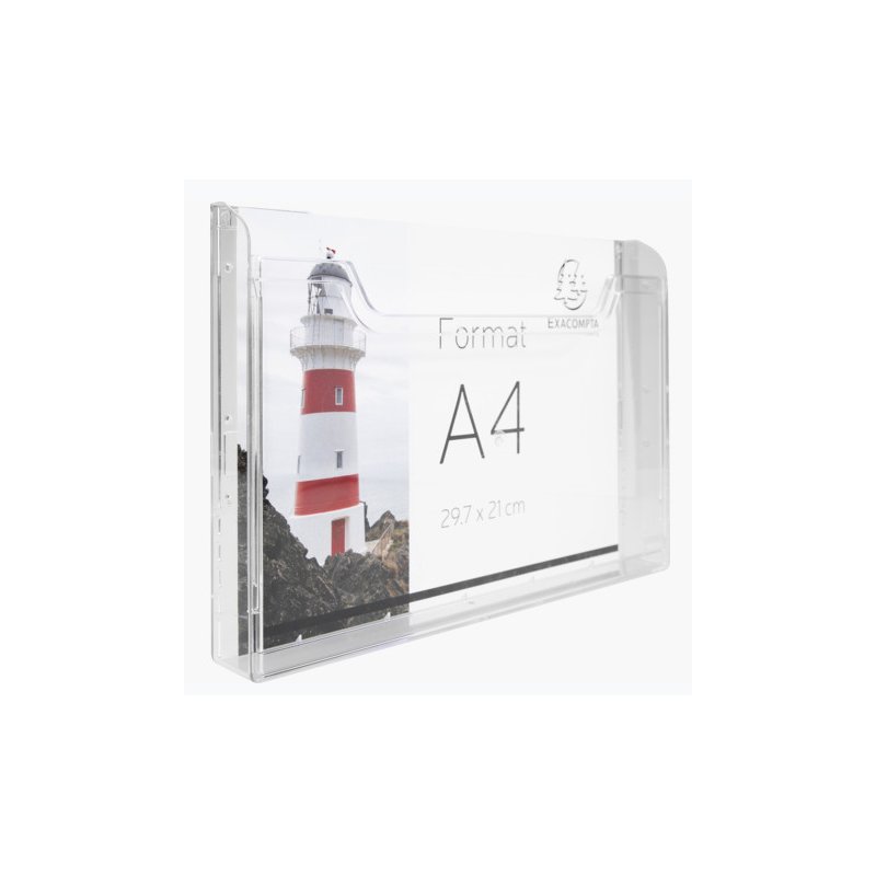 EXACOMPTA porte-documents mural A4 horizontal, 1 compartiment, transparent cristal