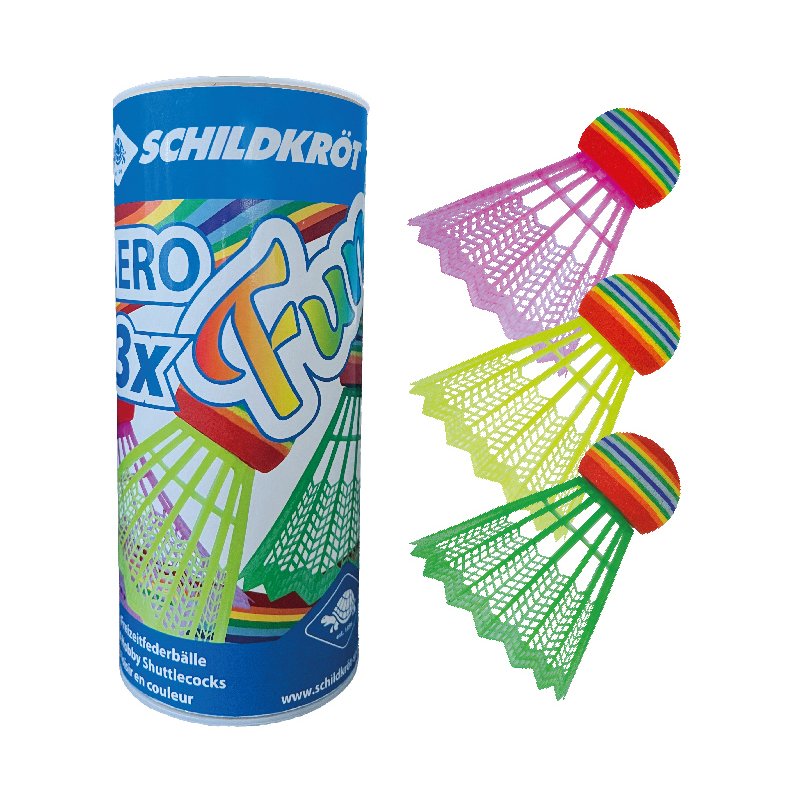 SCHILDKRÖT badmintonspeelbal, gekleurd, extra licht, 3 stuks