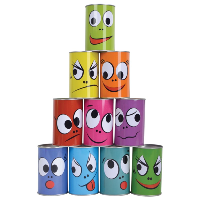 SCHILDKRÖT jeu de lancer de boîtes, impression colorée, 10 boîtes métalliques, 3 sachets rouges
