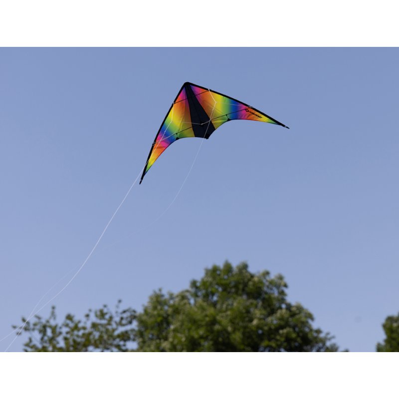 SCHILDKRÖT cerf-volant acrobatique Stunt Kite 160, couleurs arc-en-ciel, 1600×800 mm