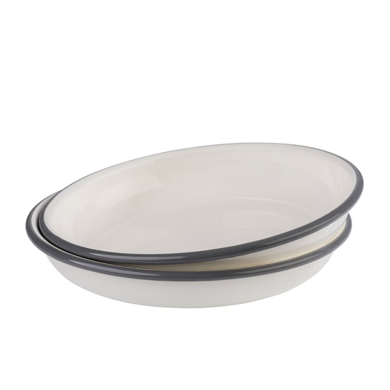 APS assiettes creuses émaillées, diamètre 220 mm, lot de 2