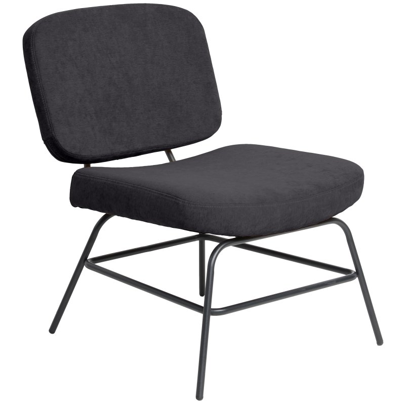 PAPERFLOW chaise visiteur Curve, gris anthracite, piètement 4-pieds