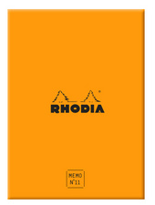 RHODIA memoblock No. 11, geruit, oranje, 85×115 mm