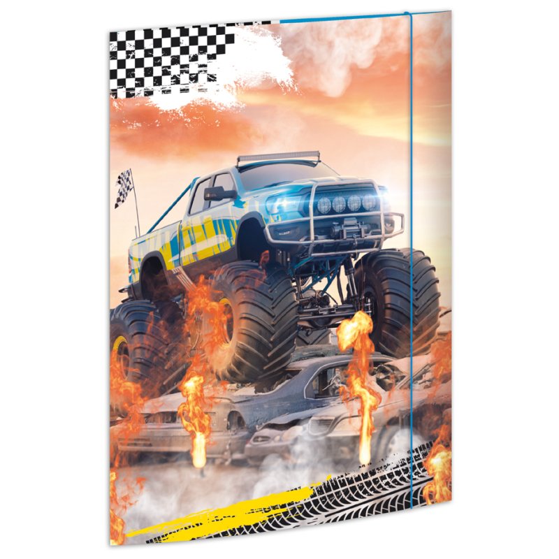 RNK chemise à dessins Monster Truck, A3, carton, fermeture élastique