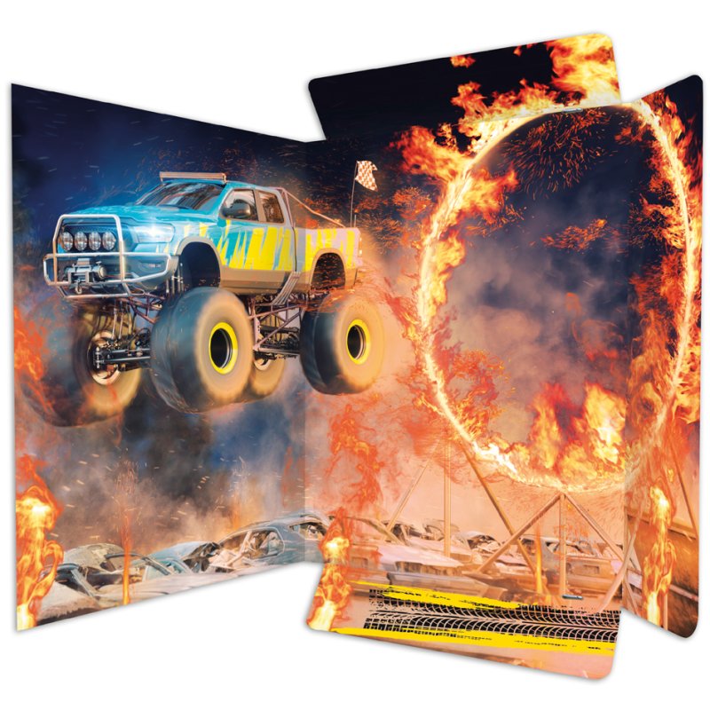 RNK chemise à dessins Monster Truck, A3, carton, fermeture élastique