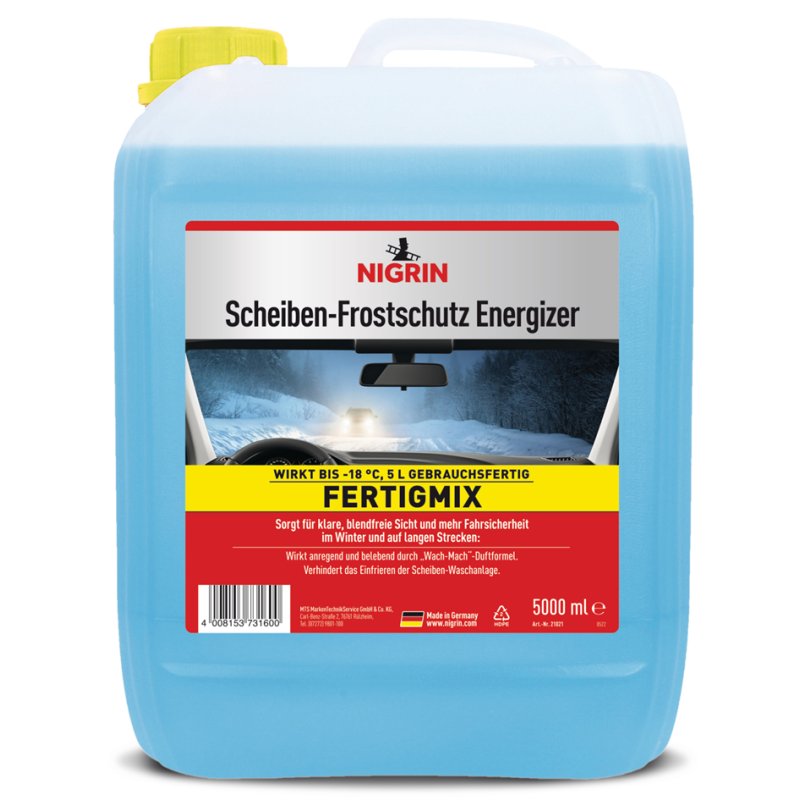 NIGRIN ruitenontdooier ENERGIZER, kant-en-klaar, tot -18°C, 5 liter