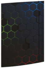 RNK Verlag tekenmap Neon, karton A4, 3 kleppen, elastiek