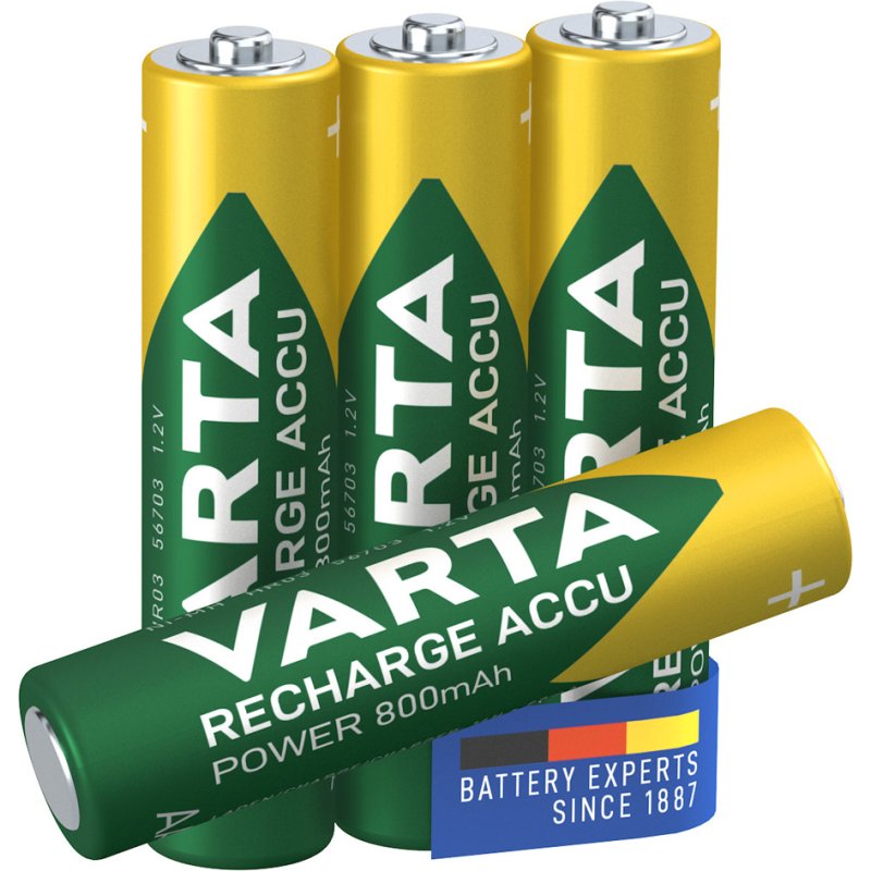VARTA oplaadbare AAA batterijen, 800 mAh, 1,2 volt, 2 stuks