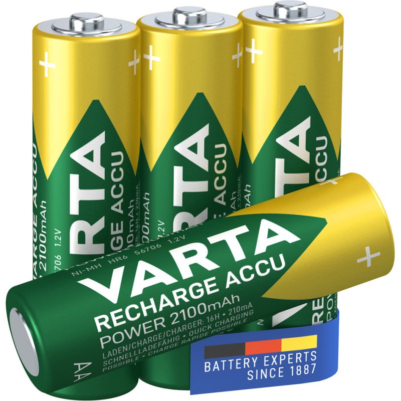 VARTA oplaadbare batterijen AA, NiMH 2100 mAh, 2 stuks