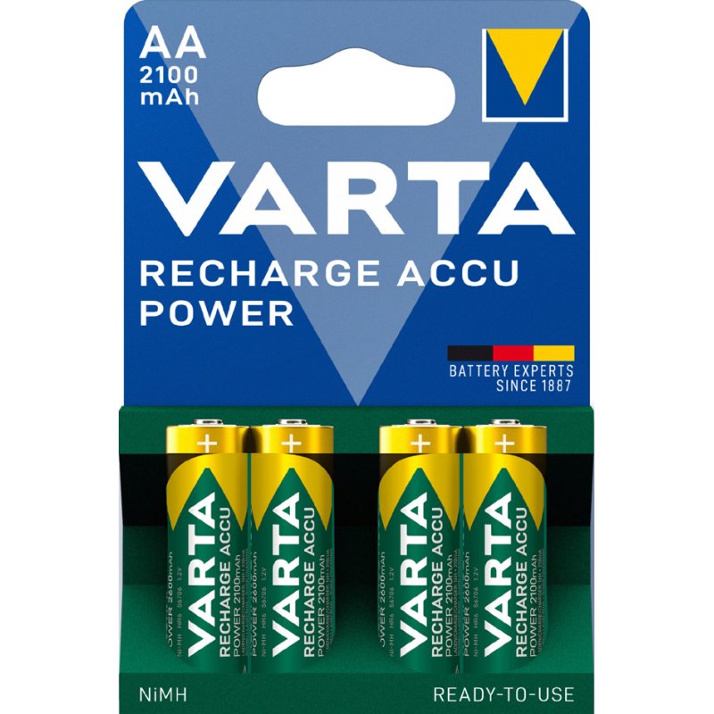 VARTA oplaadbare batterijen AA, NiMH 2100 mAh, 2 stuks