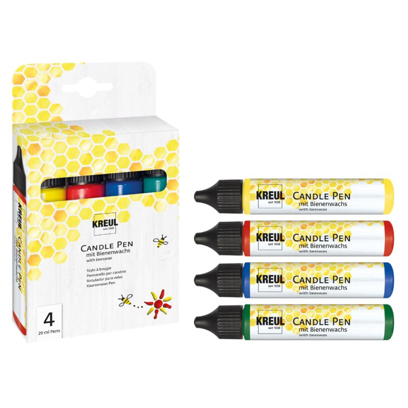 KREUL stylos pour bougies, 4 couleurs, set de 4, 29 ml