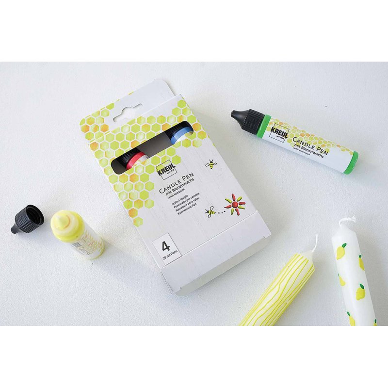 KREUL stylos pour bougies, 4 couleurs, set de 4, 29 ml
