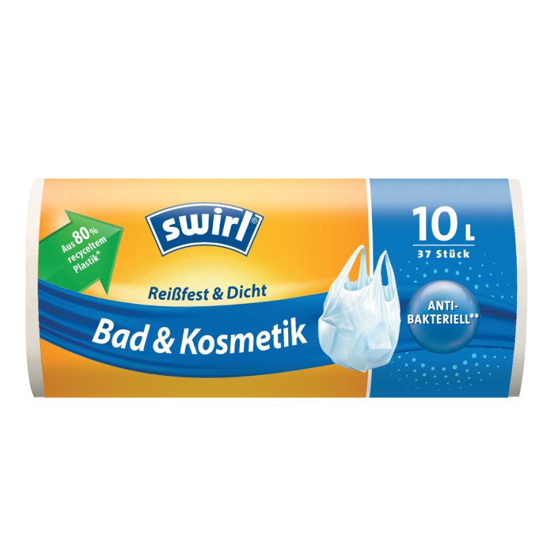 swirl vuilniszakken met handgrepen, transparant, 5 liter, 40 stuks